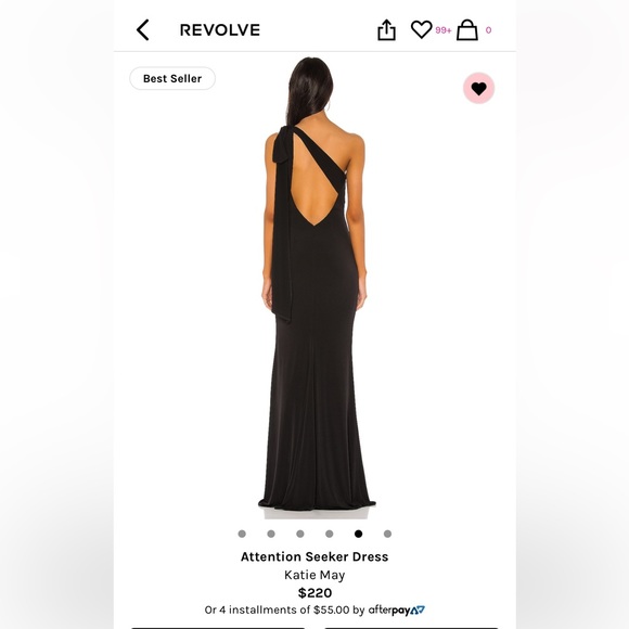 Katie May Gown from Revolve - dress sizes 4-6 or Medium. Black. - Picture 3 of 4